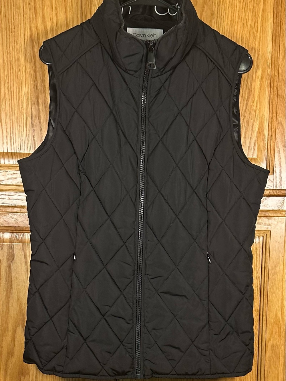 Calvin Klein Black Quilted Zip-Up Sleeveless Vest